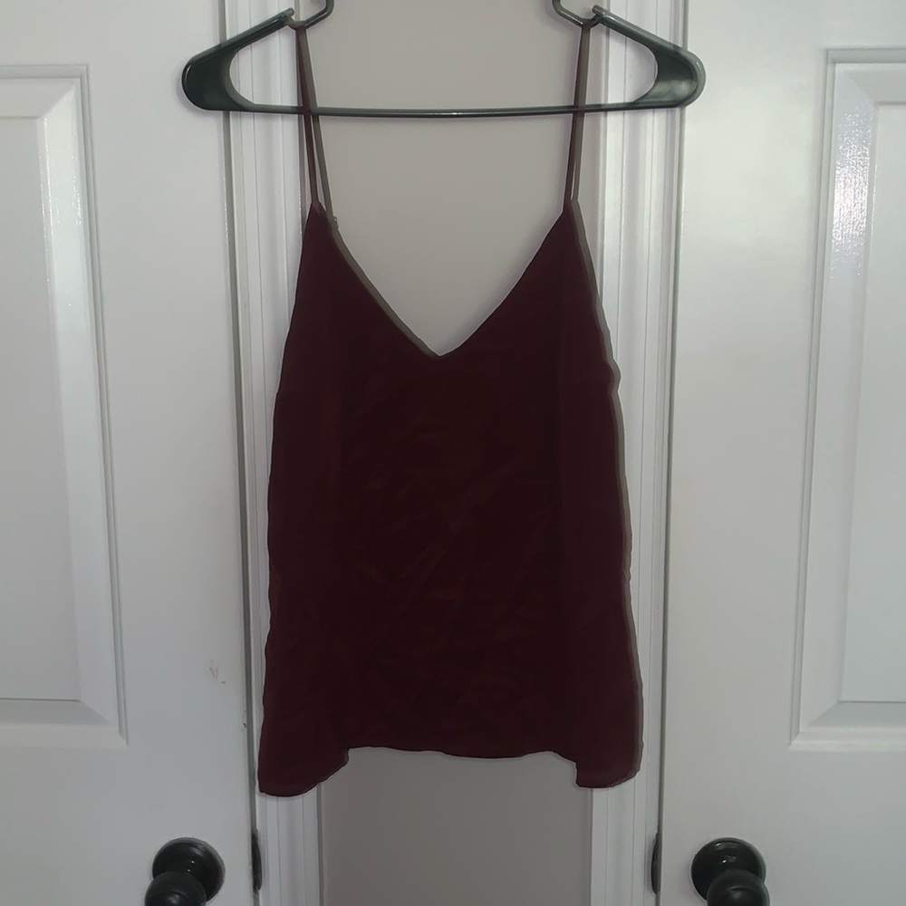 Maroon silk cami Abercrombie & fitch